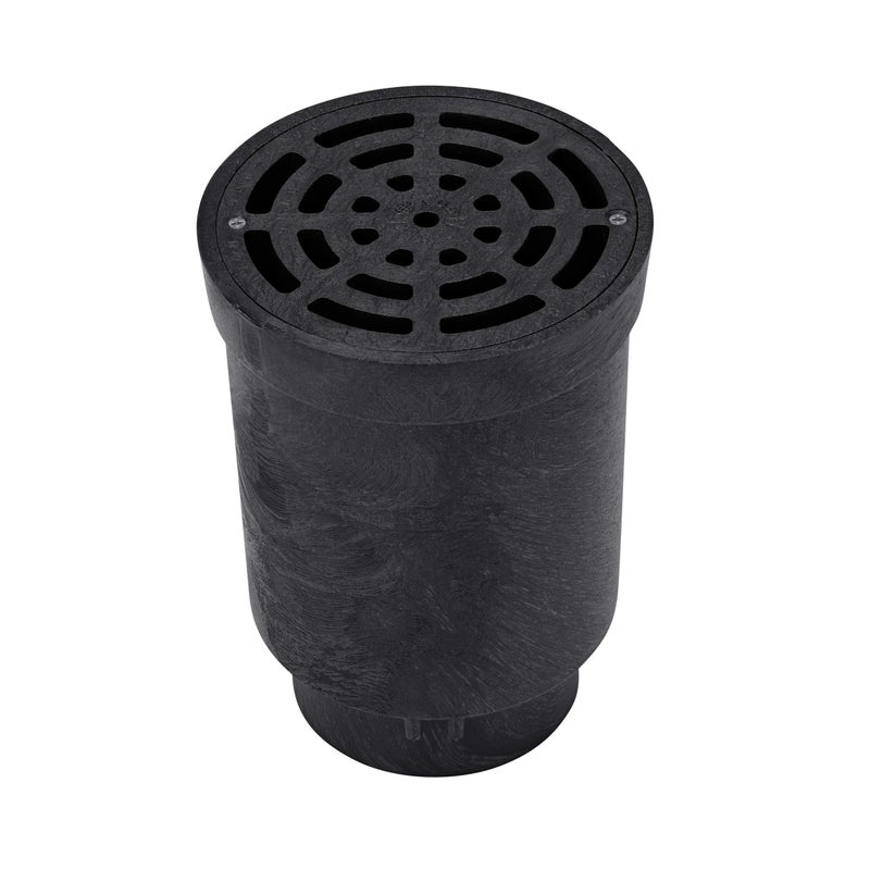 NDS FWSD69 6-Inch Round Surface Drain Inlet with Plastic Grate for Flo Stormwater Dry Well System, Pack of 1, Black - Image 1